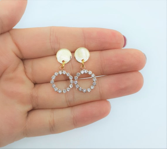 Handmade Circle Drop Earring, Dainty Circle Earring, 925 Silver Stud Earring