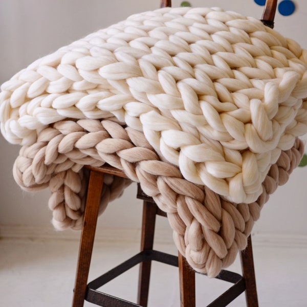 Bulky Knit Blanket Etsy