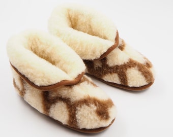 Fuzzy  Wool Slippers Women, Sheepskin Moccasins, Boots Socks with Soft Non Slip Sole, Warm House Slippers, Christmas Present for Wife