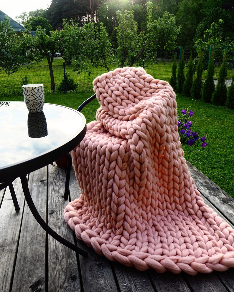 Chunky Blanket Throw Blanket Boho Chunky Knit Blanket Bed Etsy