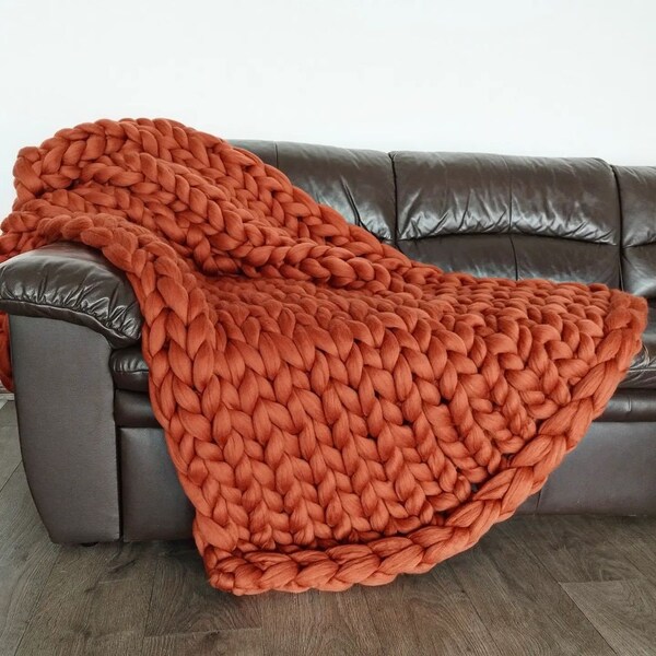 Rust Soft Throw Blanket Etsy