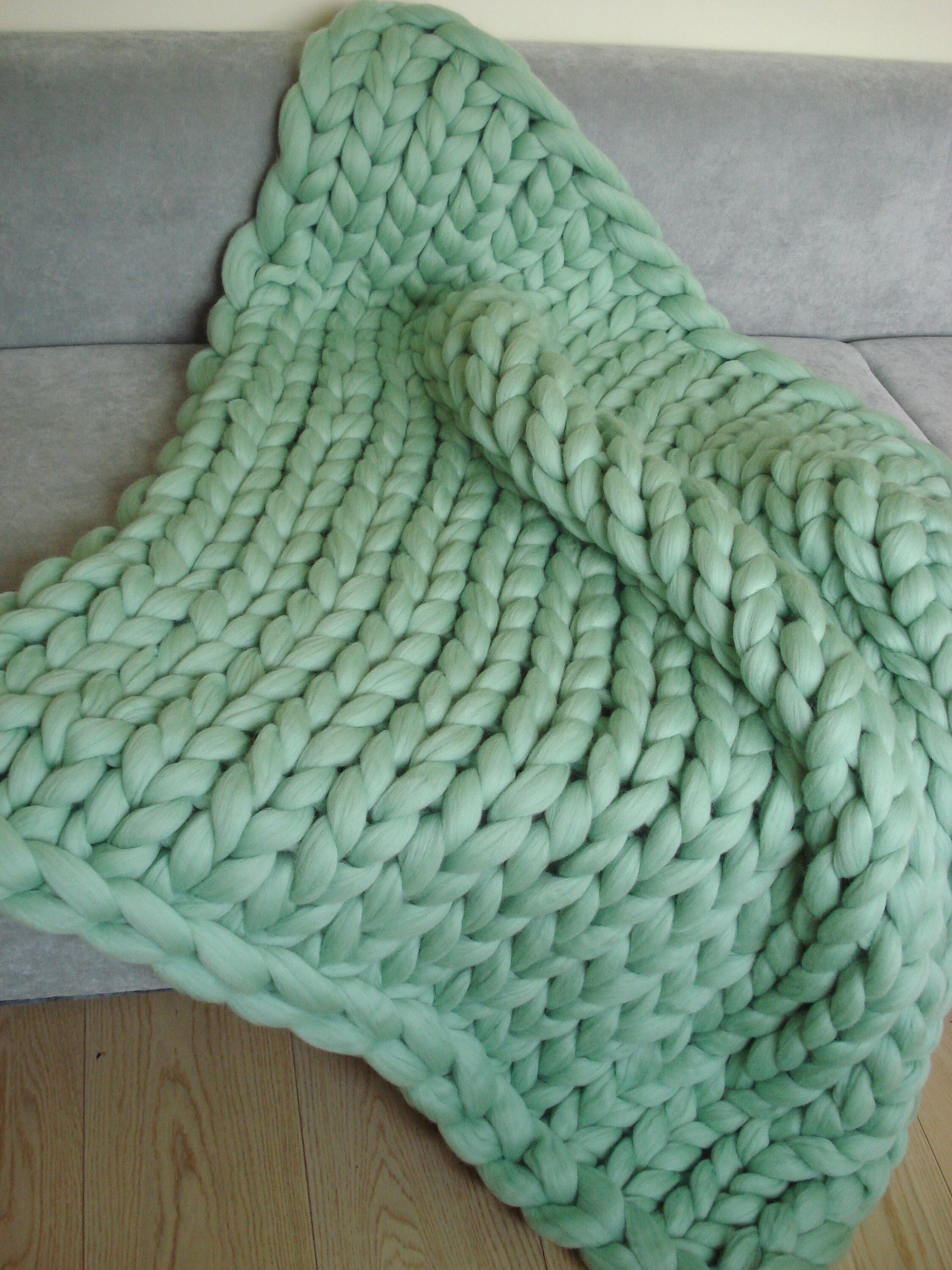 Giant Blanket Knitted Blanket 100 Merino Wool Blanket Etsy