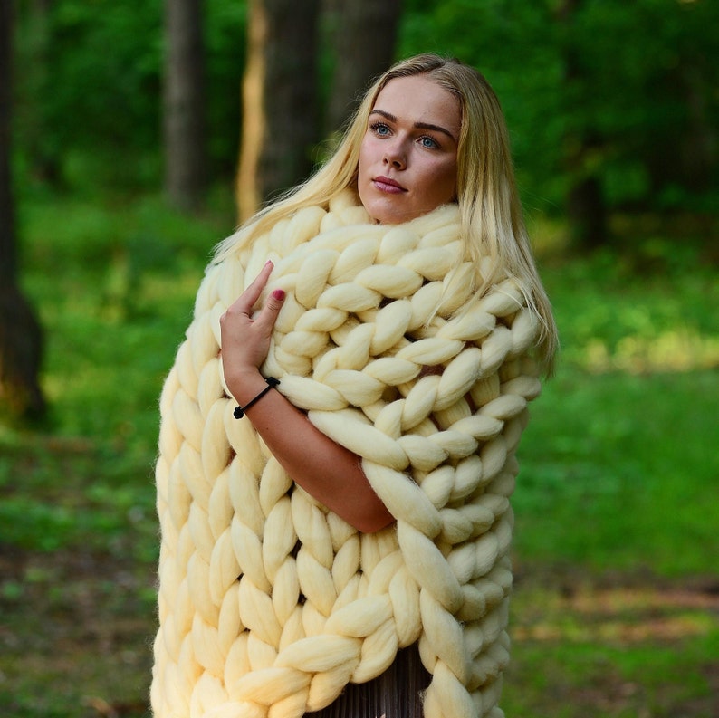 Pink Blanket Chunky Knit Throw Blanket Giant Blanket Arm Etsy