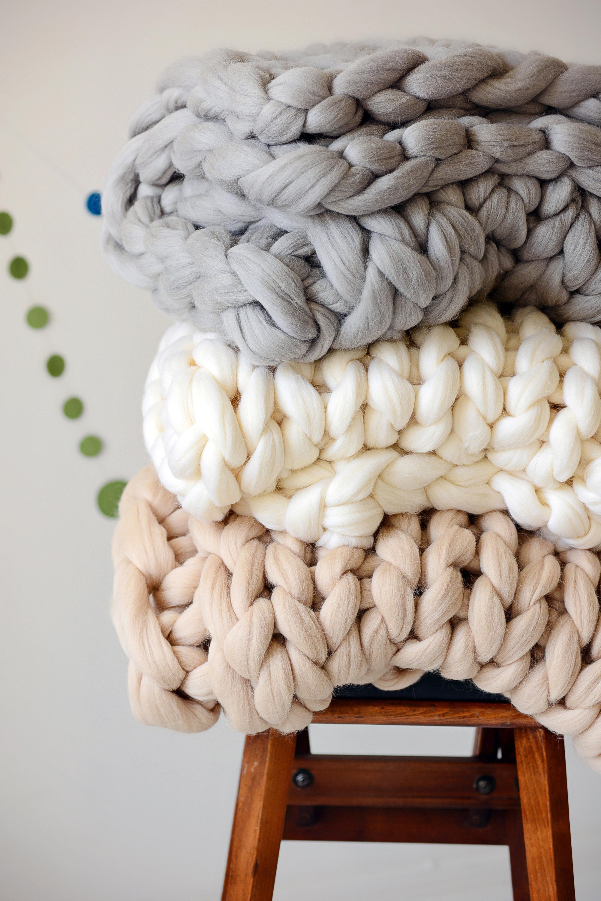 Merino Wool Blanket Chunky Knit Blanket Giant Blanket - Etsy 日本