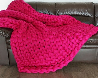 hot pink throw blanket