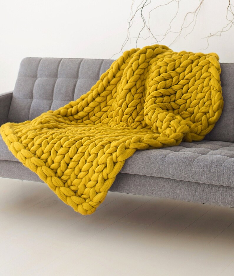 Chunky Knit Throw Chunky Knit Blanket Plaid Bulky Knit Etsy