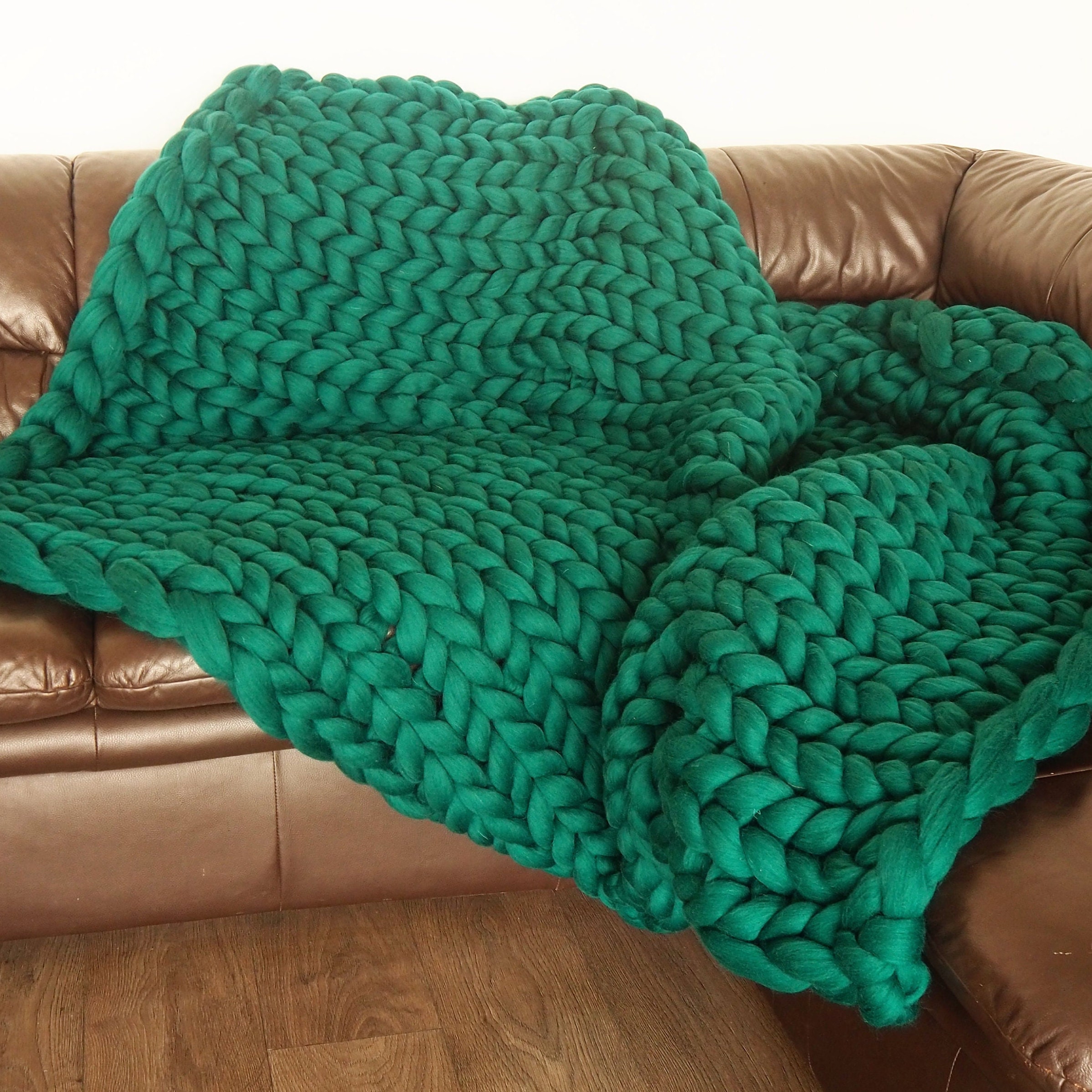 Green Blanket Chunky Knit Blanket Green Throw Blanket Boho Etsy Australia