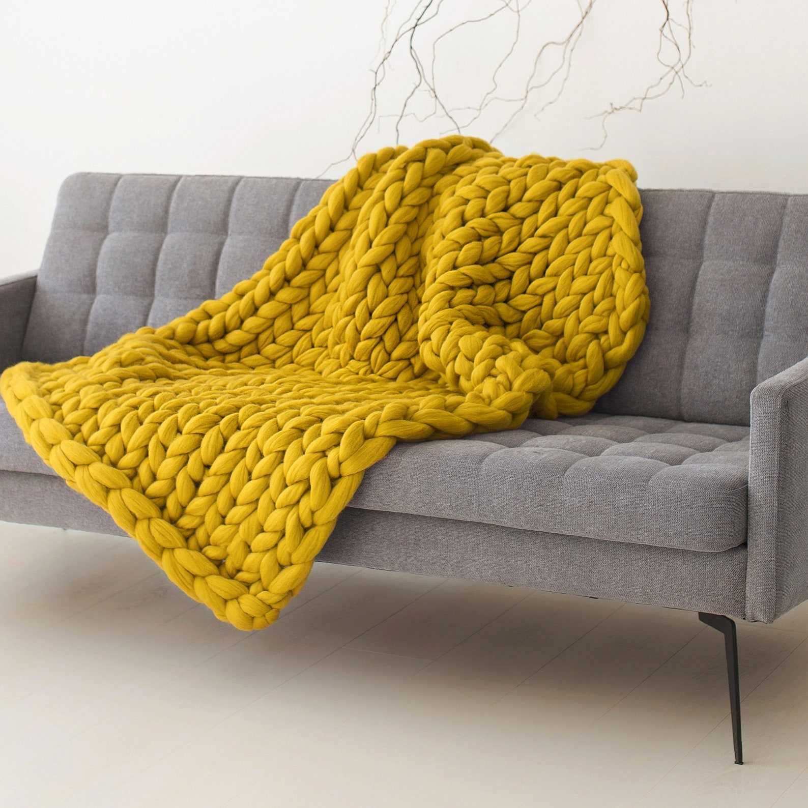 Giant Blanket 100 Merino Wool Blanket Chunky Knit Blanket Etsy