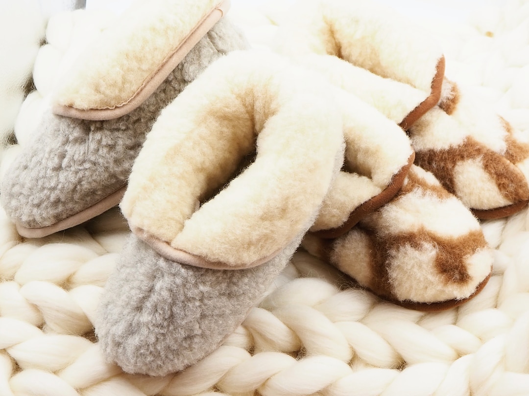 Pantuflas altas de lana para mujer, botines de piel de oveja
