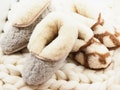 High Top Wool Slippers Women Sheepskin Booties, Non Slip Warm House Shoes Ladies, Soft & Lightweight Natural Sheep Wool Present for Her product logo