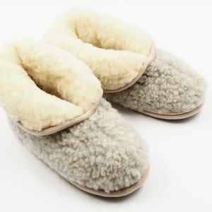 Zachte schapenvacht pantoffels dames, wollen huislaarzen, pantoffels sokken met vilten antislipzool, fuzzy schoenen voor thuis, kerstcadeau voor vrouw
