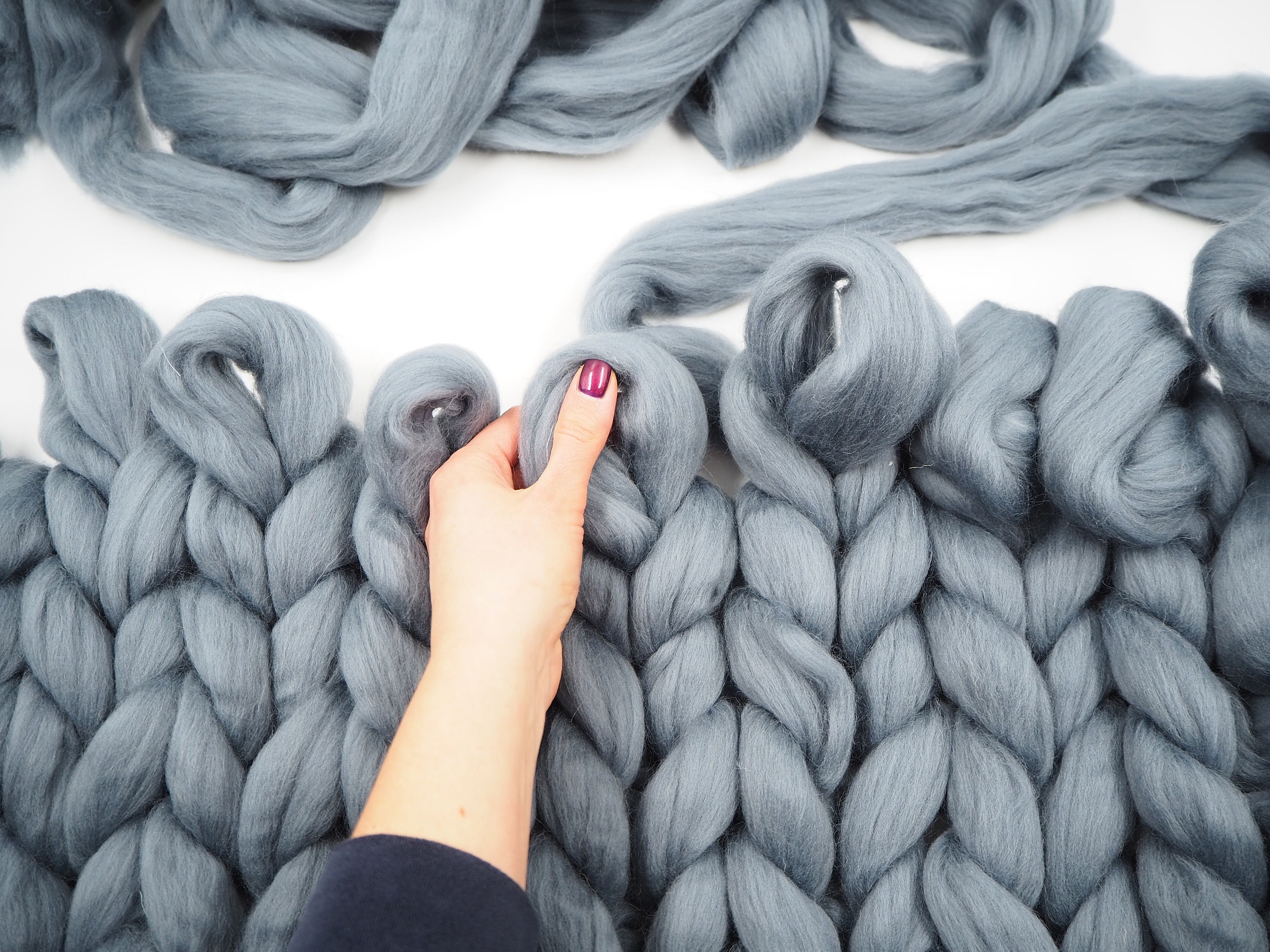 100% Merino Wool Roving for Arm Knit, Giant MERINO WOOL, Giant Knitting,  Super Chunky Wool, Felting, Roving Wet Felting Merino Tops 