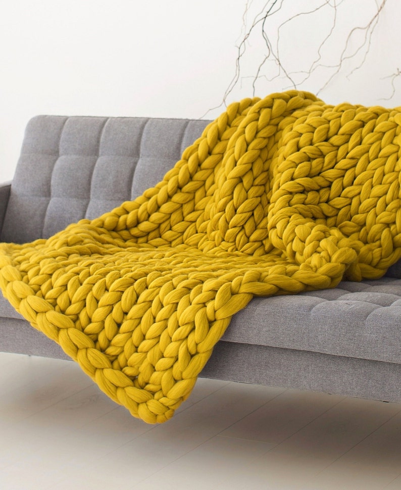 Beige Blanket Chunky Knit Blanket Boho Throw Blanket 100 Etsy