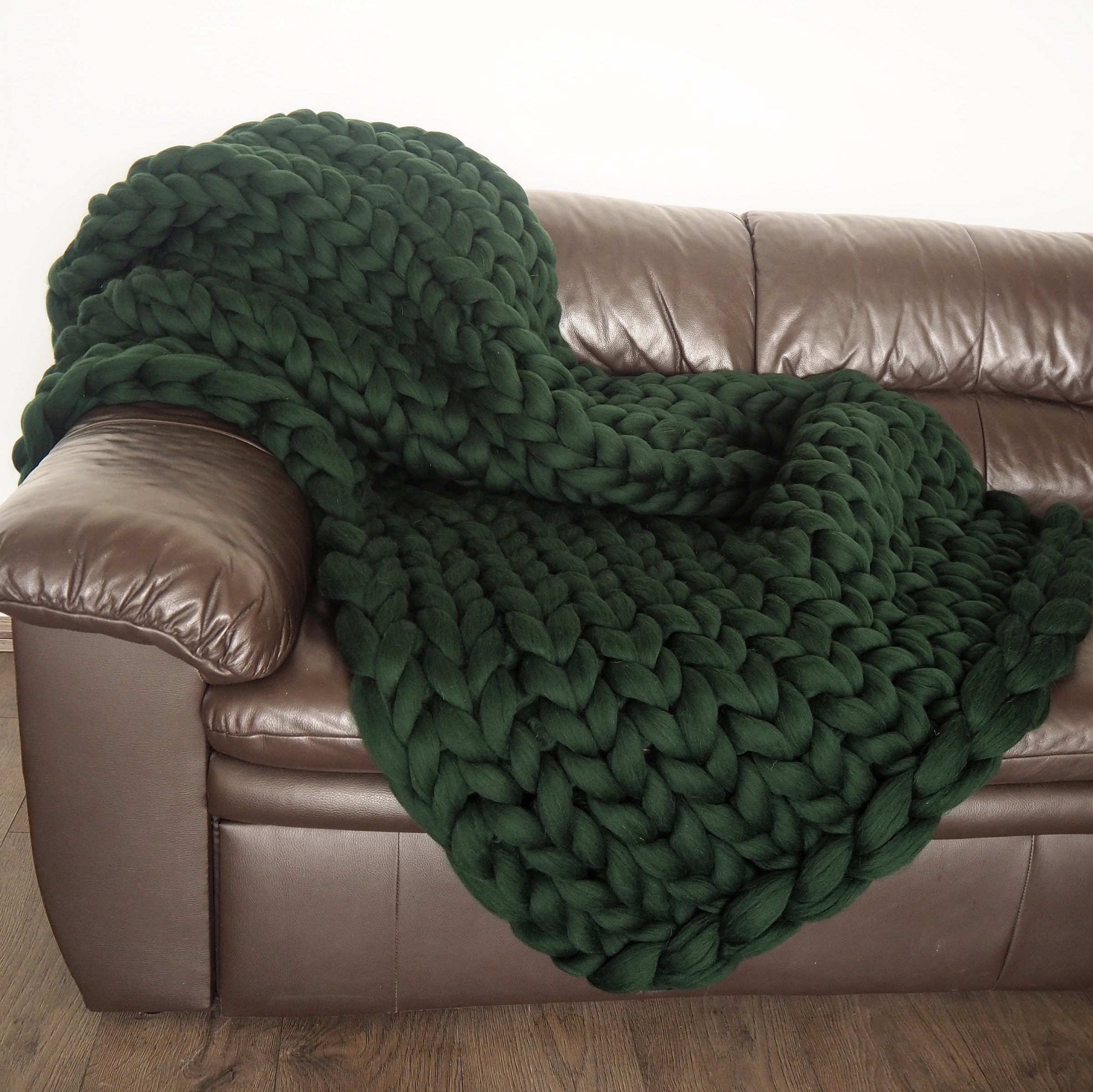 Giant Blanket 100 Merino Wool Blanket Chunky Knit Blanket Etsy UK