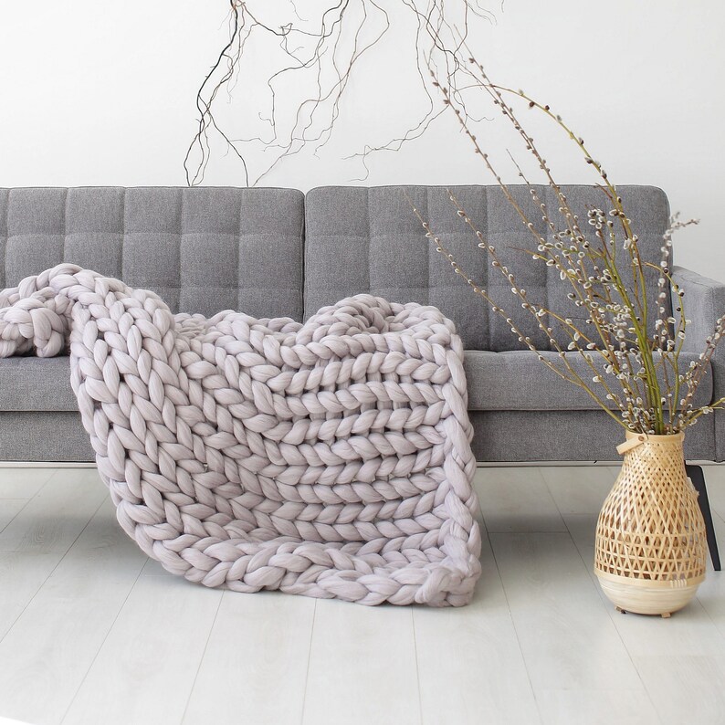 Emerald Throw Blanket Emerald Green Chunky Knit Blanket Boho Etsy