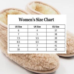May include: A size chart for women's shoes, showing US, UK, and EU sizes. The chart shows sizes 6 through 10 in US sizes, 4 through 8 in UK sizes, and 37 through 42 in EU sizes.