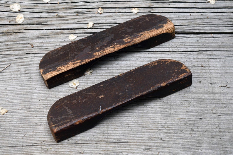 Antique Pair Of Wooden Handles Vintage Wood Desk Drawer Pulls Working Table Pull