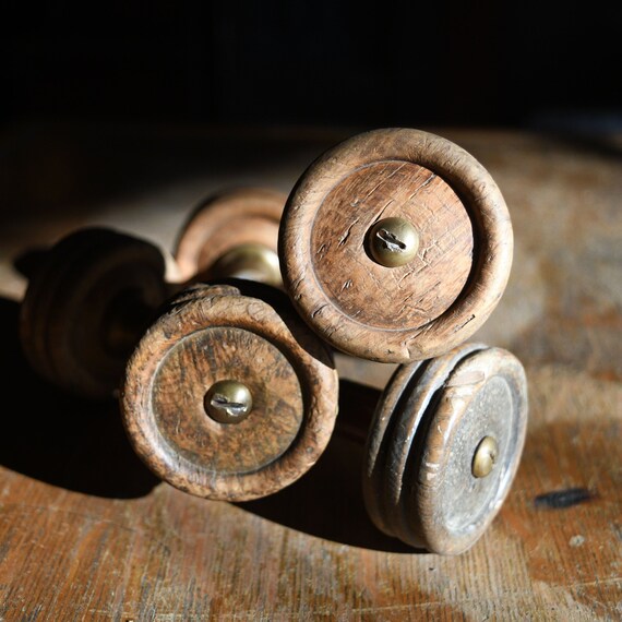 Vintage Door Knob Set Antique Door Knobs Wood Handle Set