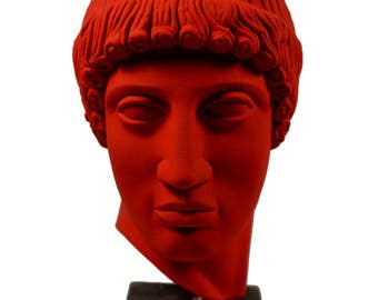 Apollo sculptuur buste oude Griekse God van zon en poëzie Olympia museum reproductie artefact