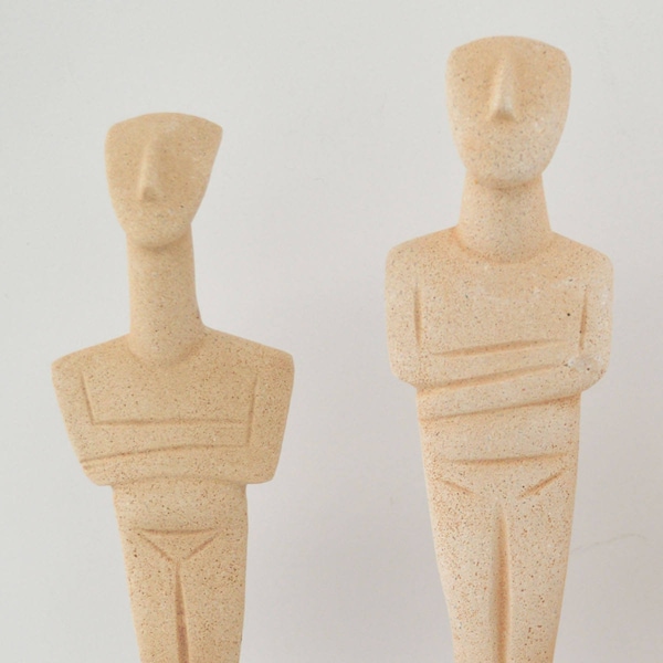 Cycladic Art Idol 2er Set Statuen - Wunderschöne Skulptur - Antike griechische Kunst