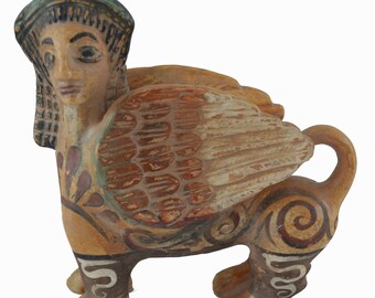 Sphinx Mini Sculpture Ancient Greek Bronze Statue Guardian | Etsy