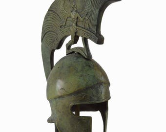 Helmet athenian bronze marble based ancient Greek reproduction artifact