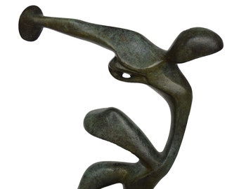 Modern Diskobolus Bronze statue - Discus Thrower sculpture - Abstract Art