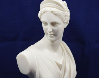 Artemis Diana bust sculpture Ancient Greek Goddess of hunt statue