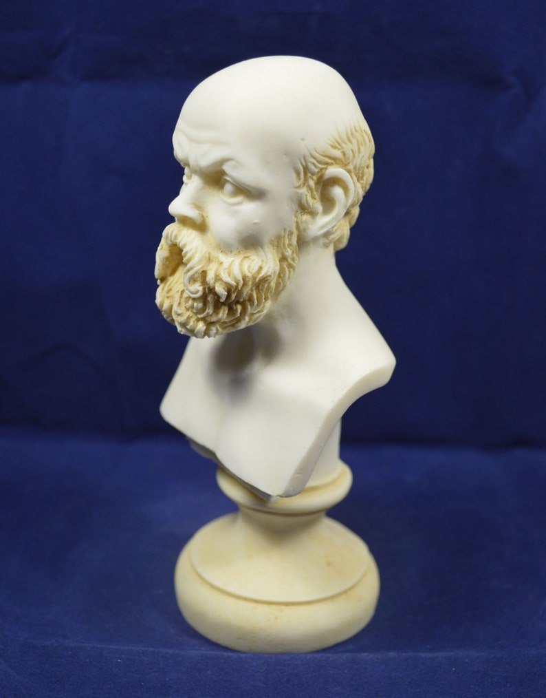 Estia Creations Sokrates Büste - Alabaster Skulptur 18cm Antiker Griechischer Philosoph