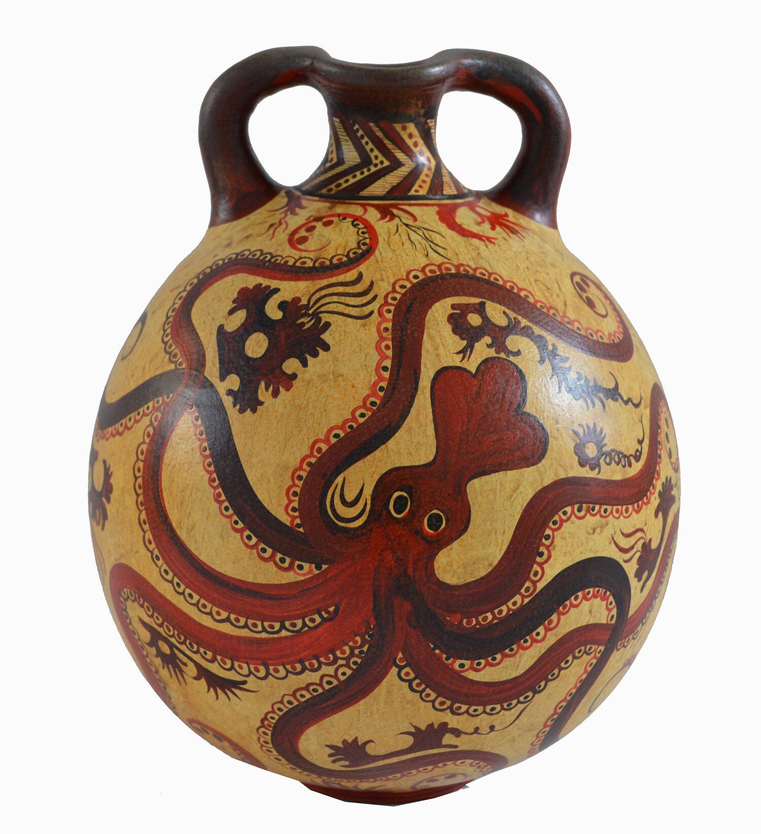 Minoan Art Pottery Amphora Vase Octopus Design Ancient Etsy