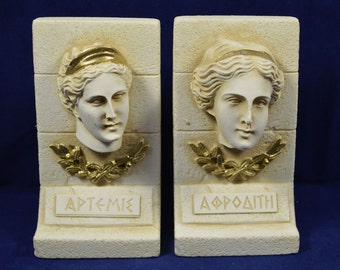 Artemis Aphrodite sculpture set ancient Greek Goddesses