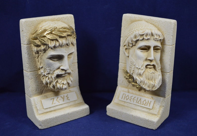 Gods Zeus Poseidon Sculpture Set Ancient Greek God Brothers Etsy
