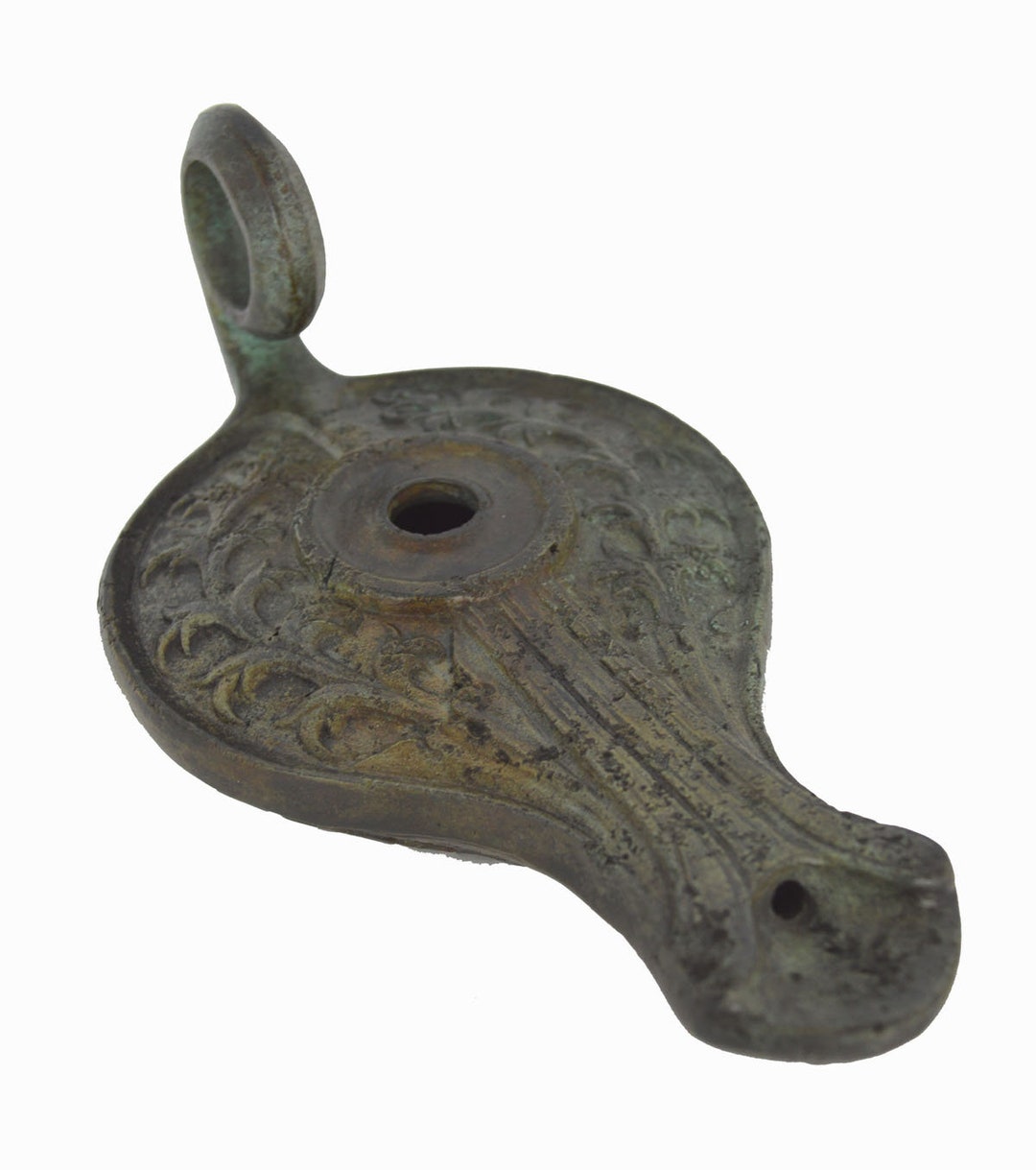 Bronze Oil Lamp Ancient Greek Reproduction Artifact Etsy