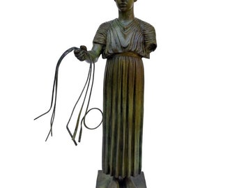 Escultura de la estatua de bronce del Auriga de Delfos - Réplica del museo de Delfos - Heniokhos