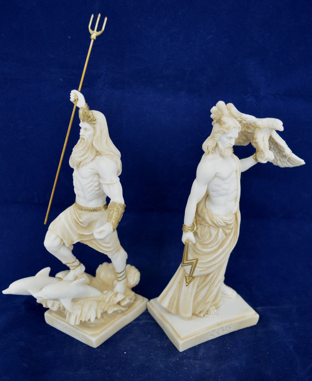 Zeus and Poseidon sculpture ancient Greek Gods statue set agrohort