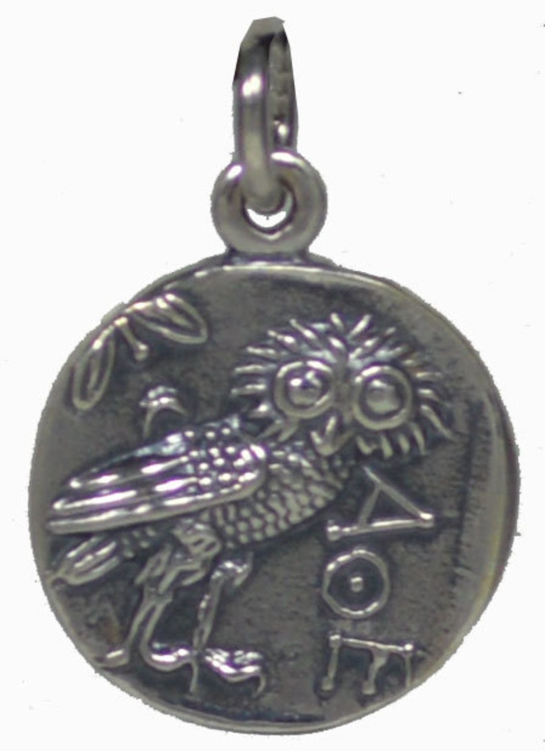 Owl Of Wisdom Goddess Athena SIlver 925 Pendant