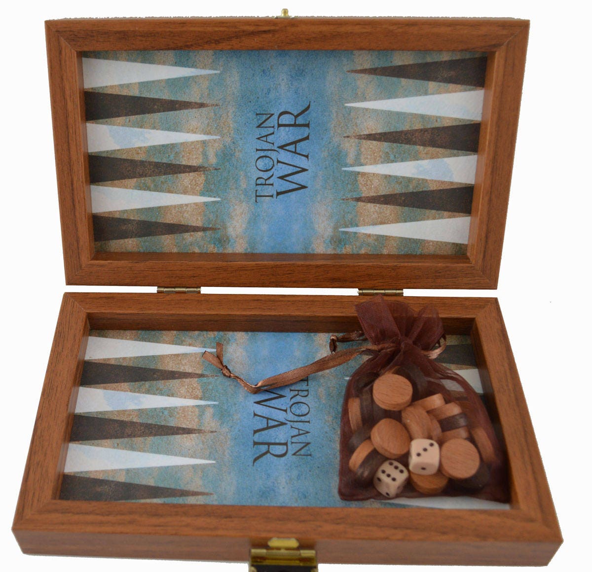 Handmade in Greece Details about   Trojan War Traveler Backgammon Small Set 