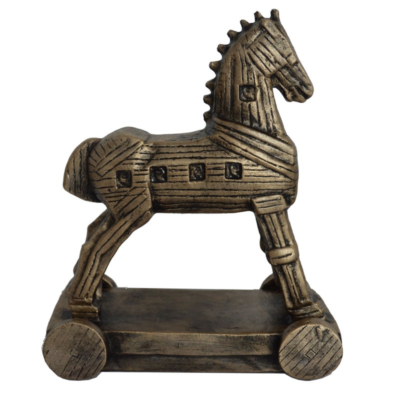 Trojan Horse Sculpture Artifact Statue Bronze Effect Etsy