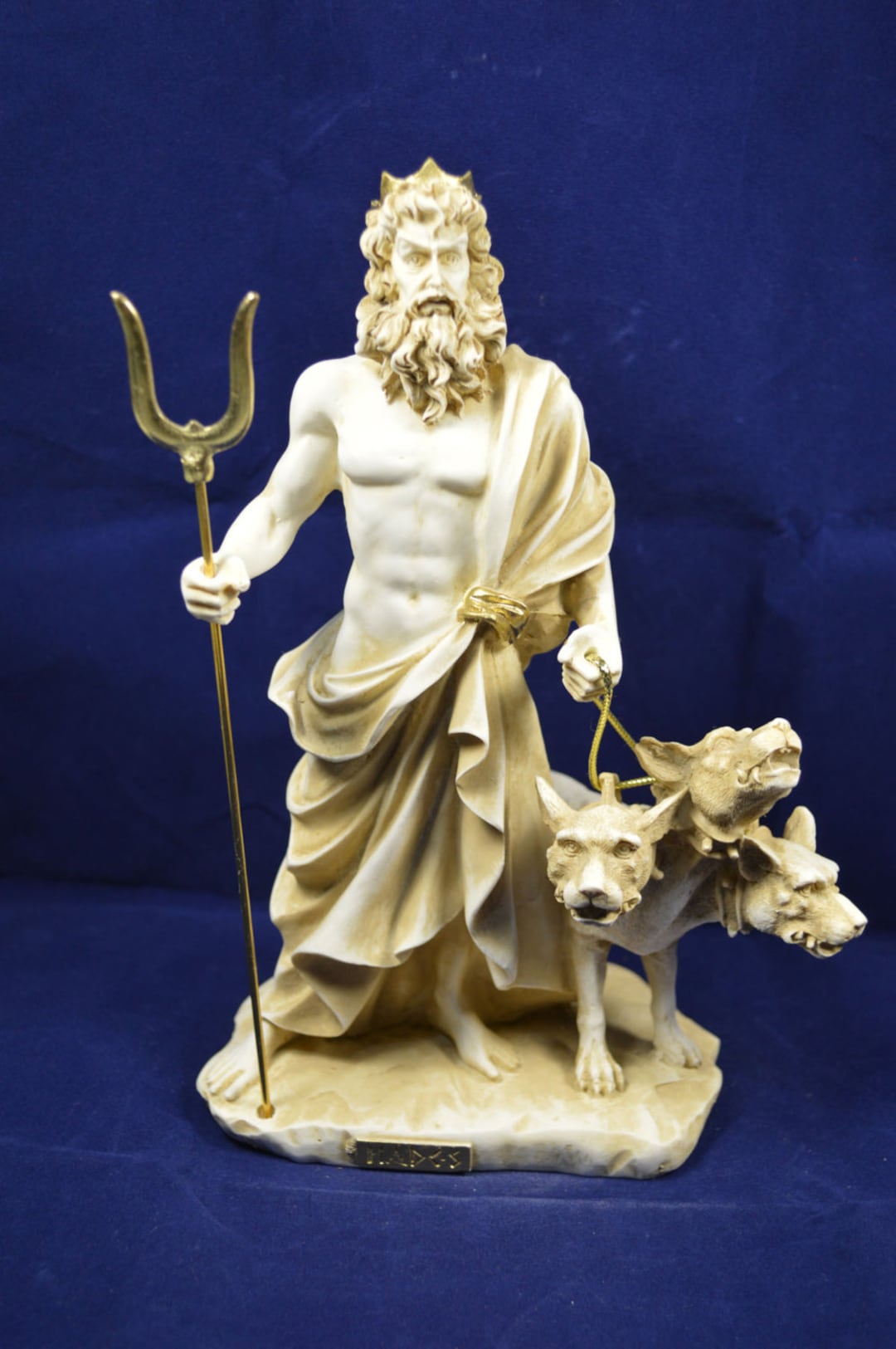 Hades Sculpture Cerberus Ancient Greek God of the Underworld Aged