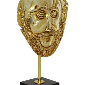Mask of Agamemnon Gold Plated Relief Mycenaean King Funeral Mask Reproduction image 2