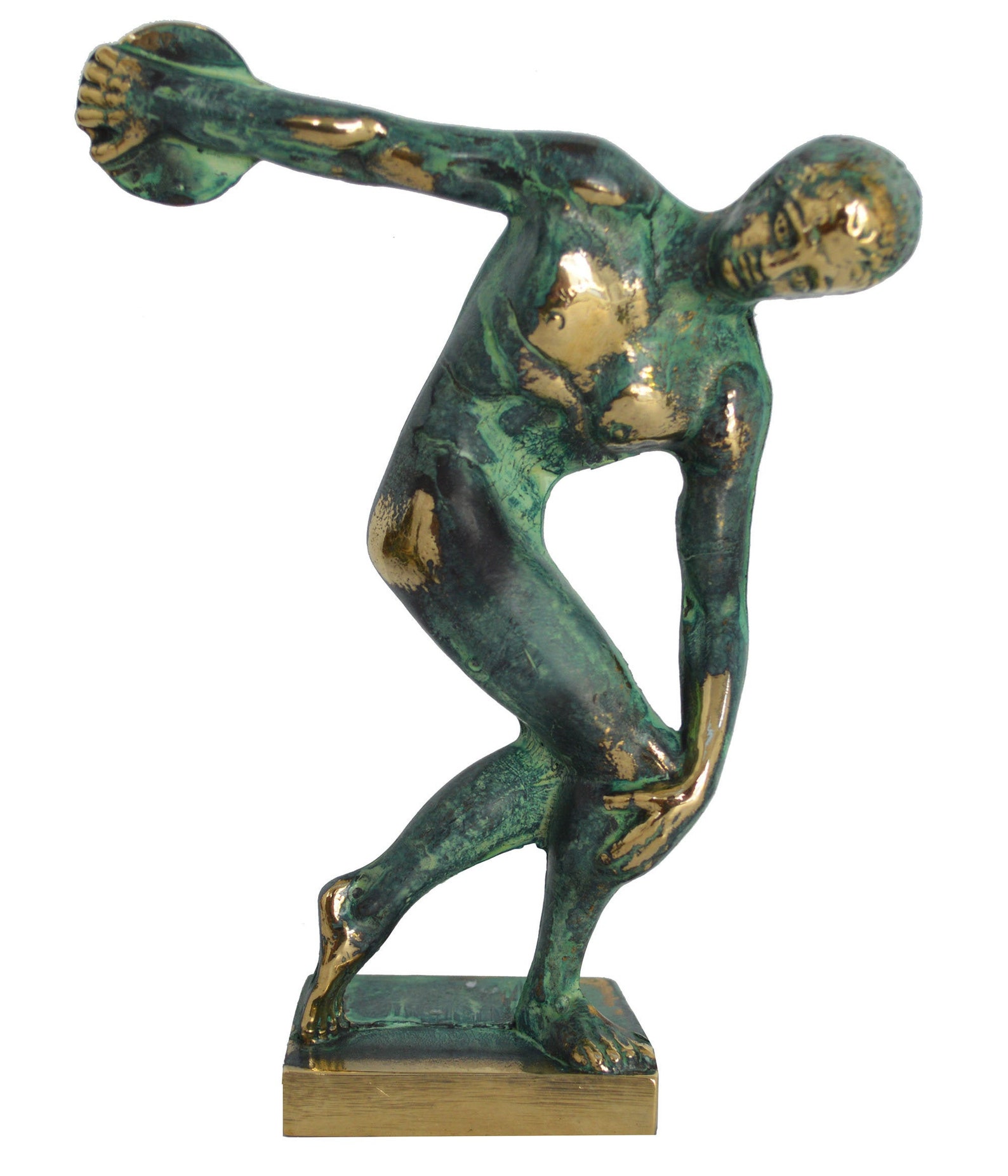 Discobolus of Myron Bronze Statue Sculpture Discus Thrower Etsy
