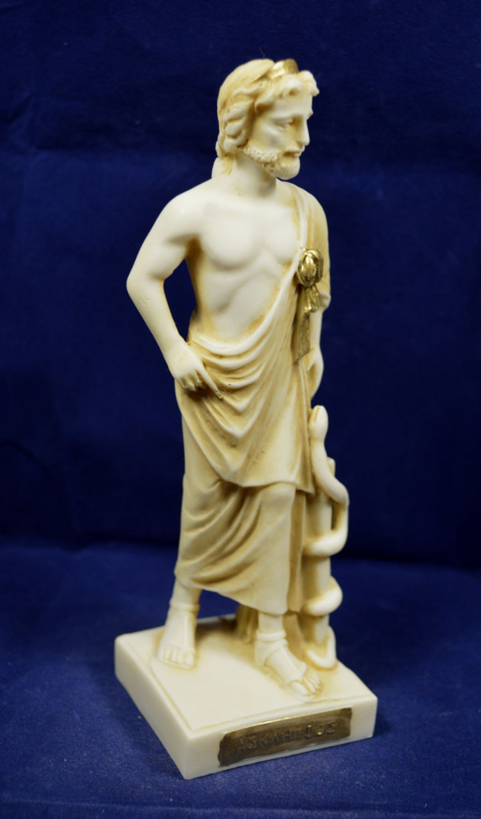 Asclepius Sculpture Statue Ancient Greek God of Medicine Aged Etsy