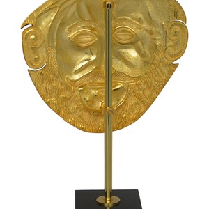 Mask of Agamemnon Gold Plated Relief Mycenaean King Funeral Mask Reproduction image 4