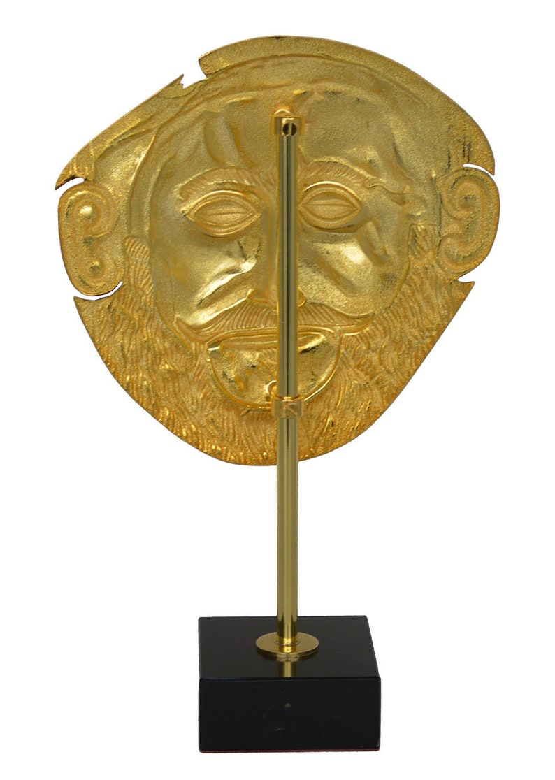 Mask of Agamemnon Gold Plated Relief Mycenaean King Funeral Mask Reproduction image 4