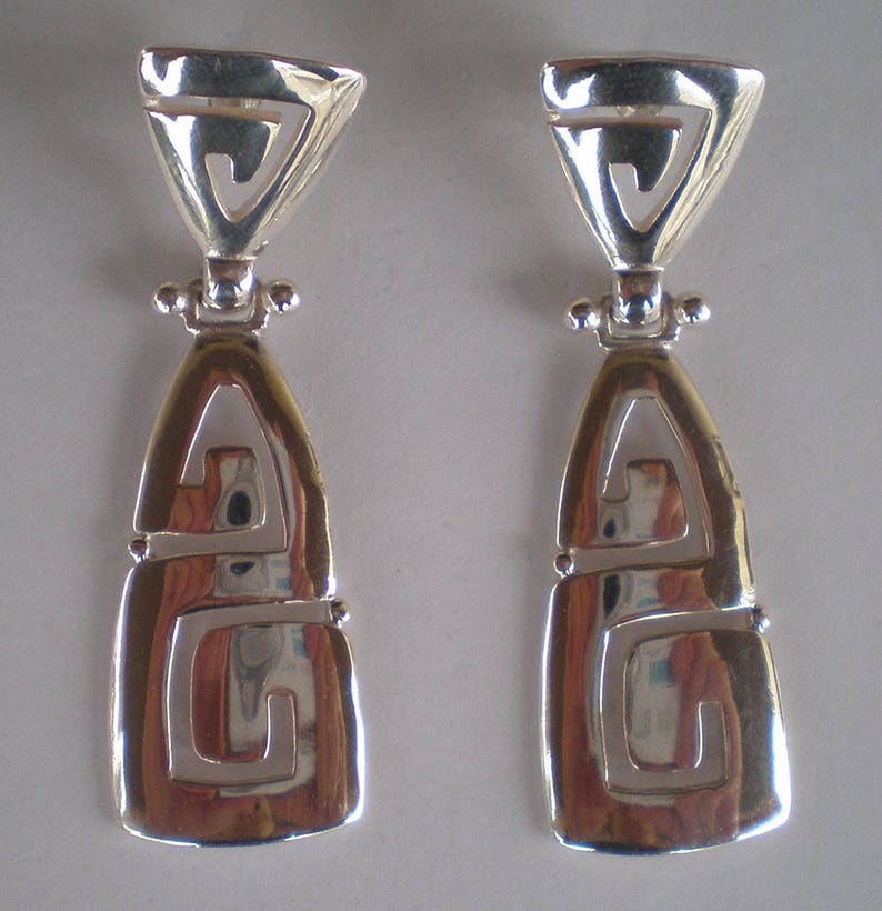 Ancient Greece Meander Sterling Silver 925 Earrings Maiandros Design