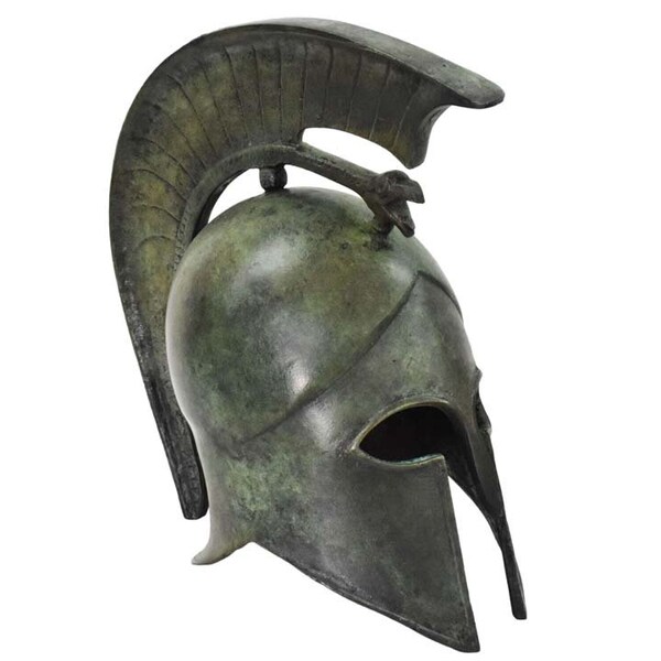 Petit casque corinthien en bronze avec serpent - Infanterie de soldat grec spartiate hoplite