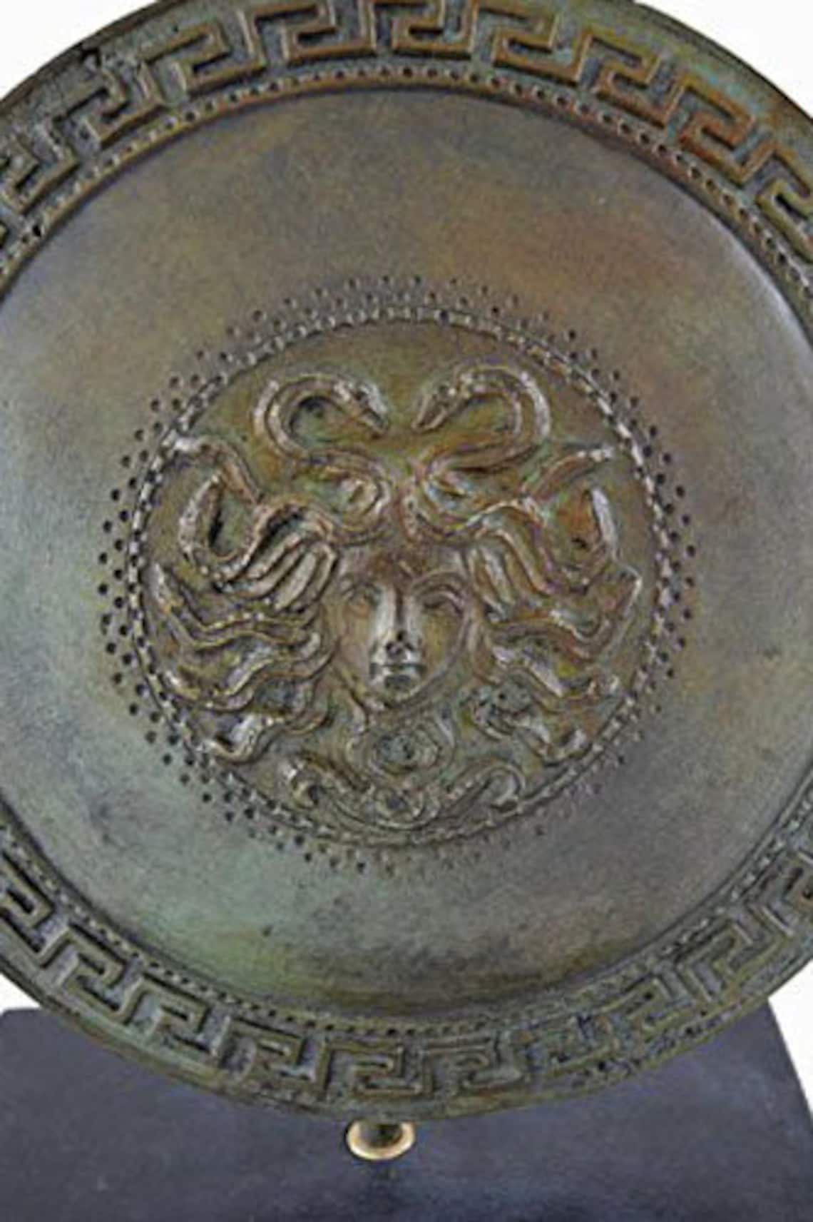 Goddess Athena Bronze Small Shield With the Medusa Etsy