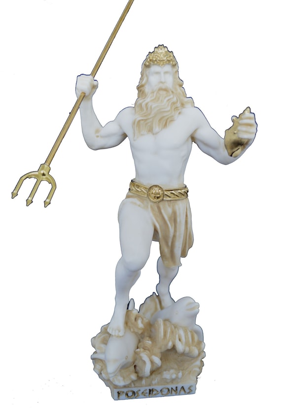 Poseidon Neptune Sculpture Ancien Dieu Grec De La Statue Etsy