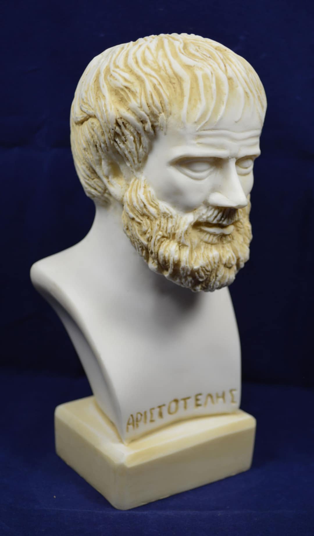 Aristotle Sculpture Bust Ancient Greek Philosopher Aged Patina Statue