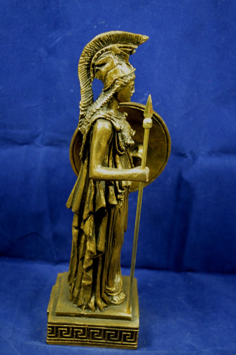 Athena Sculpture With Spear and Shield Statue Goddess of Etsy